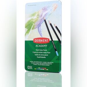 Derwent Academy Pastel Colour Pencils, Set of 12 in Tin NWT